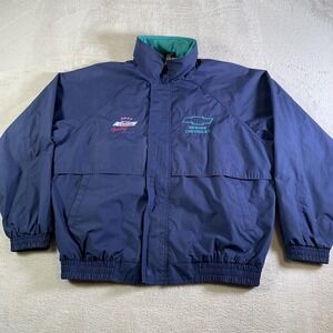 Vintage Chevrolet Young Racing Jacket Mens Large Blue WinnerMate Dallas TX 80s